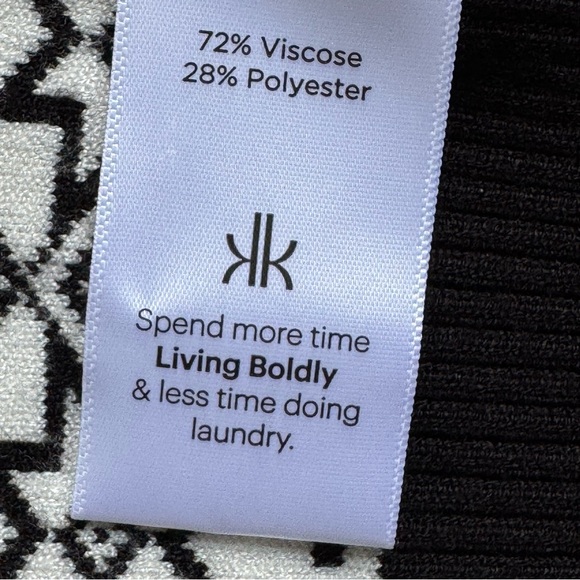 Krimson Klover Black, White, & Red Zip Up Holiday Cardigan Sweater Size Small - Picture 5 of 6